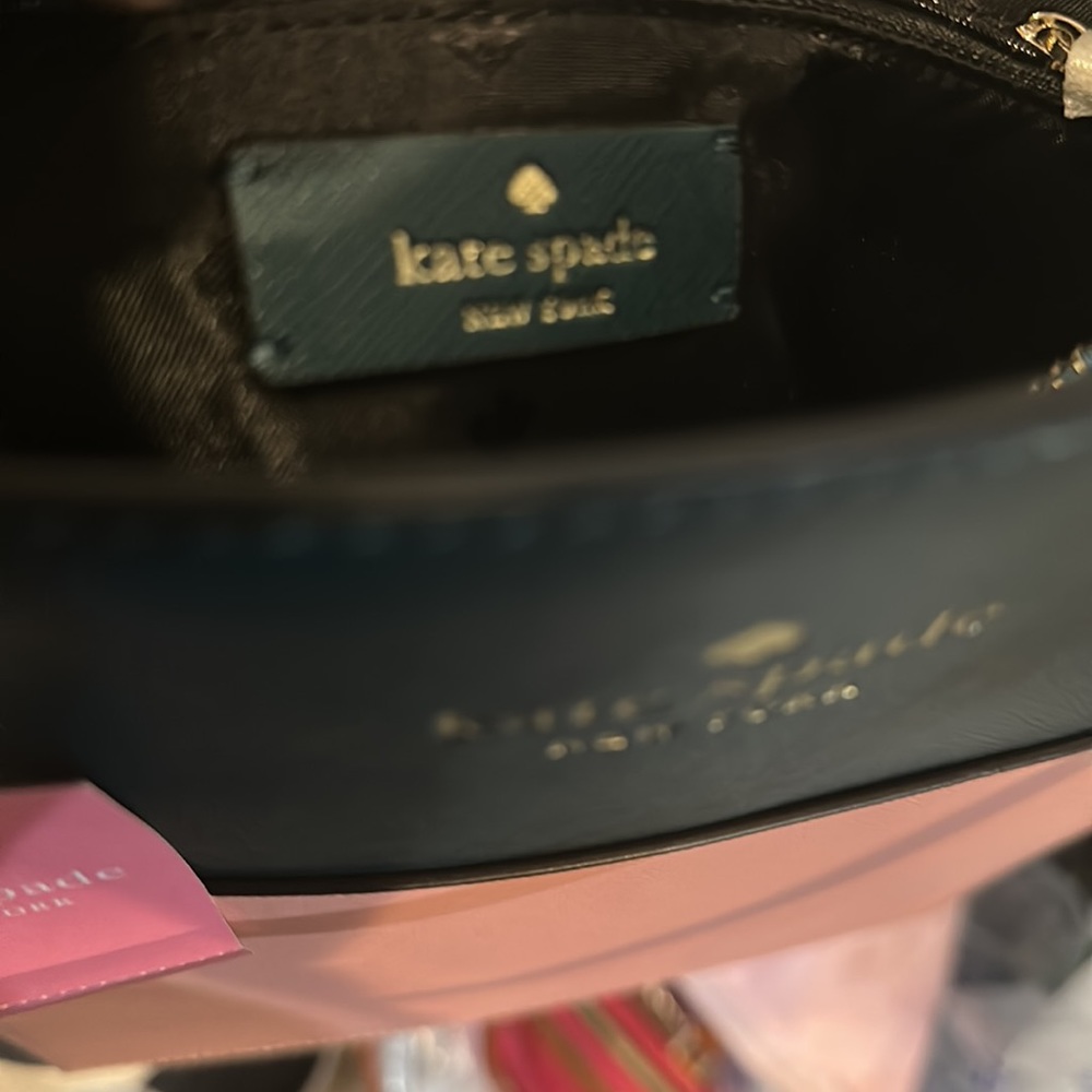 EUC kate spade Colorblock Pink and Green Tote with pink dust bag - Picture 4 of 6